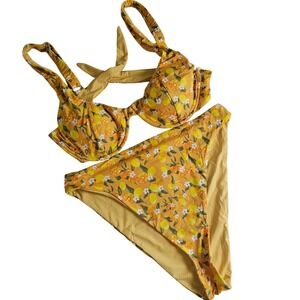 Dippin Daisys Postiano Bikini Set Sz L Seashore Bottom Verona Underwire Top